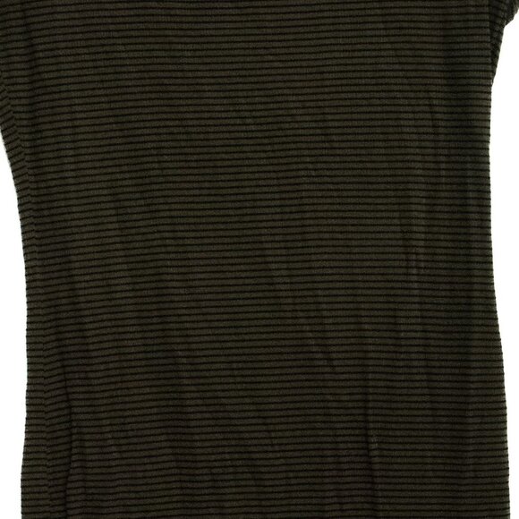 Black & Olive Striped Short Sleeve Bodycon Dress Size M - Picture 7 of 8